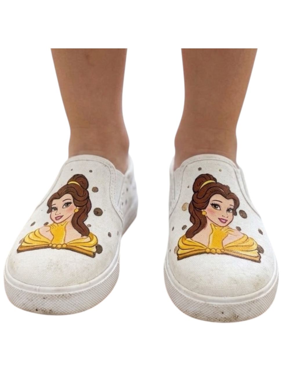Harper Canyon Disney Princess Belle White Glitter Clogs Girls Size 10
